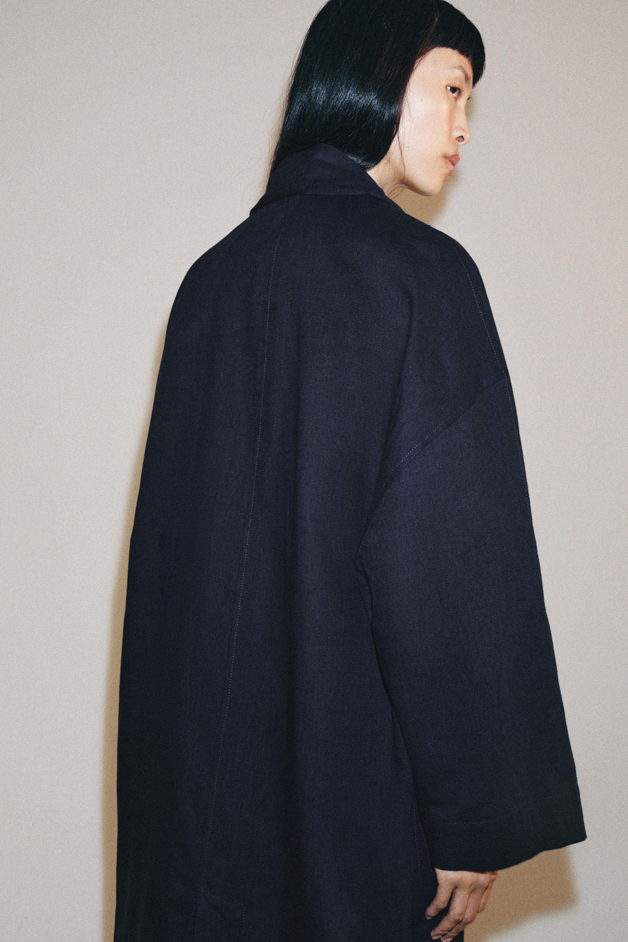 OVERSIZED LINEN BLEND COAT ZW COLLECTION